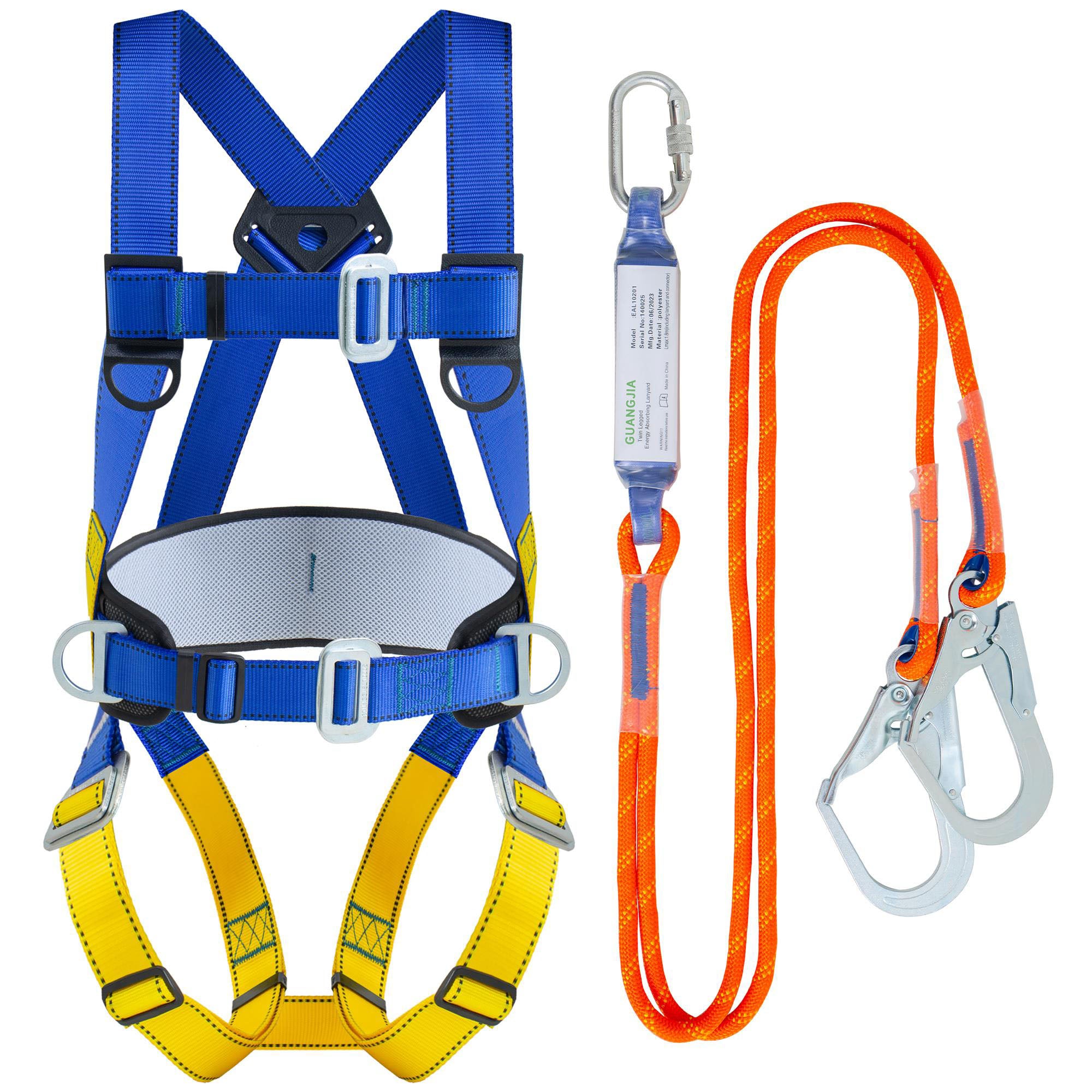 Full Body Work Harness, Universal Full Body Protection with Dorsal D-ring and Mating Buckle Legs