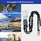 6ft Twin Leg Energy Absorbing Lanyards for Fall Protection, Fall Arrest Safety Lanyards
