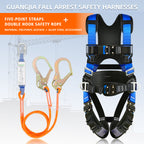 Safety Harness Fall Protection Kit with Shock Absorbing Lanyard & Suspension Trauma Safety Straps Upgrade Quick Buckles, Roofing Harness Construction Harness