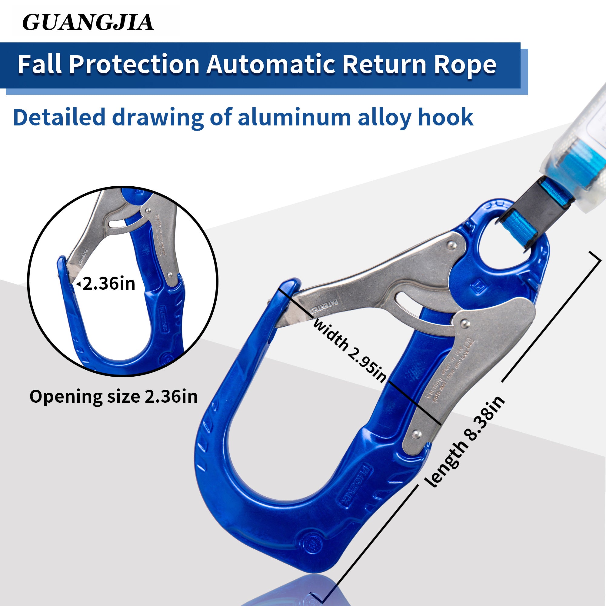 6ft Self Retracting Lifeline Retractable Fall Arrest Construction Roofing/Fall Protection Retractable Safety Lanyard External Shock Absorber Fall Arrest Safety