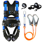 Safety Harness Fall Protection Kit with Shock Absorbing Lanyard & Suspension Trauma Safety Straps Upgrade Quick Buckles, Roofing Harness Construction Harness