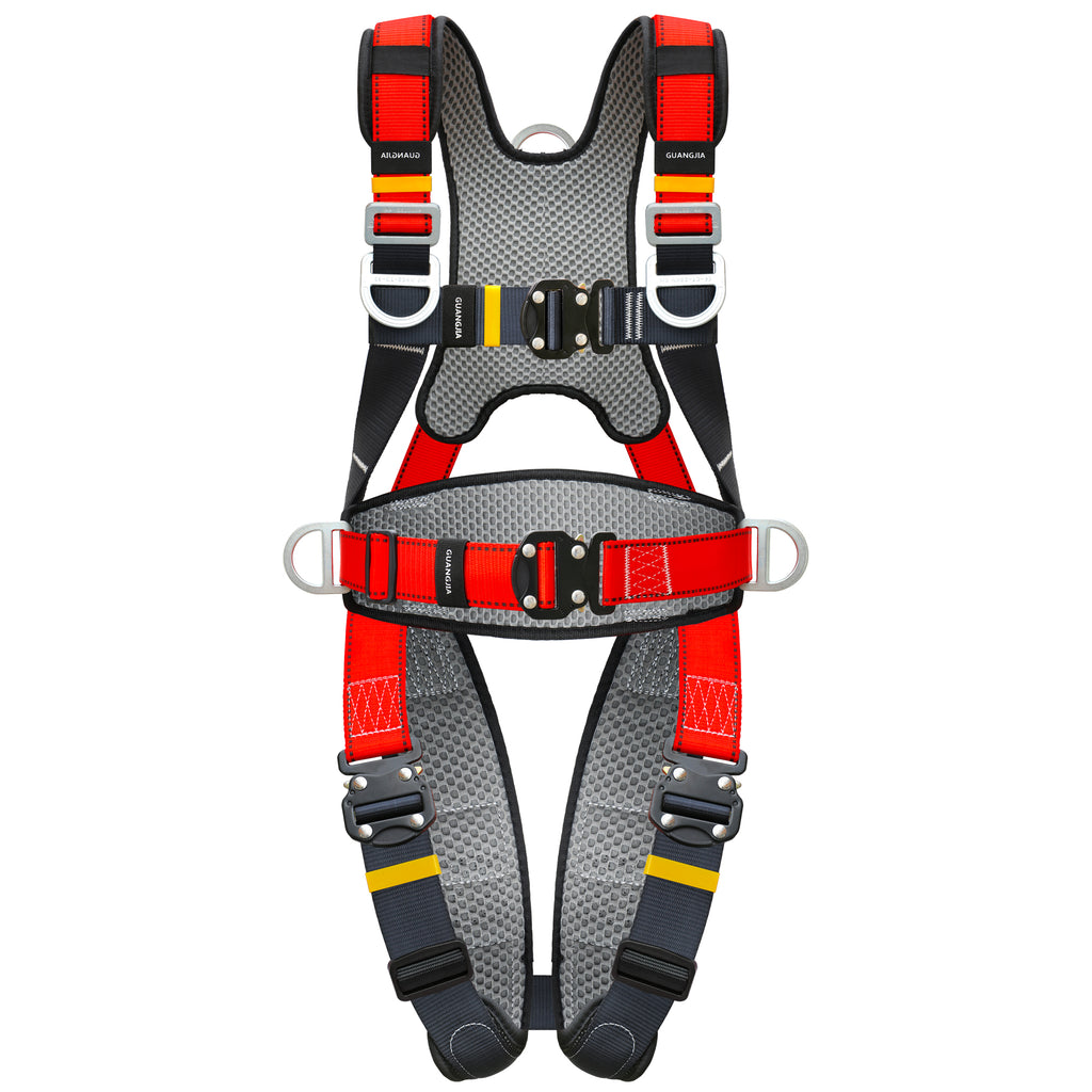 Safety Harness Fall Protection Kit with Shock Absorbing Lanyard & Suspension Trauma Safety Straps Upgrade Quick Buckles, Roofing Harness Construction Harness