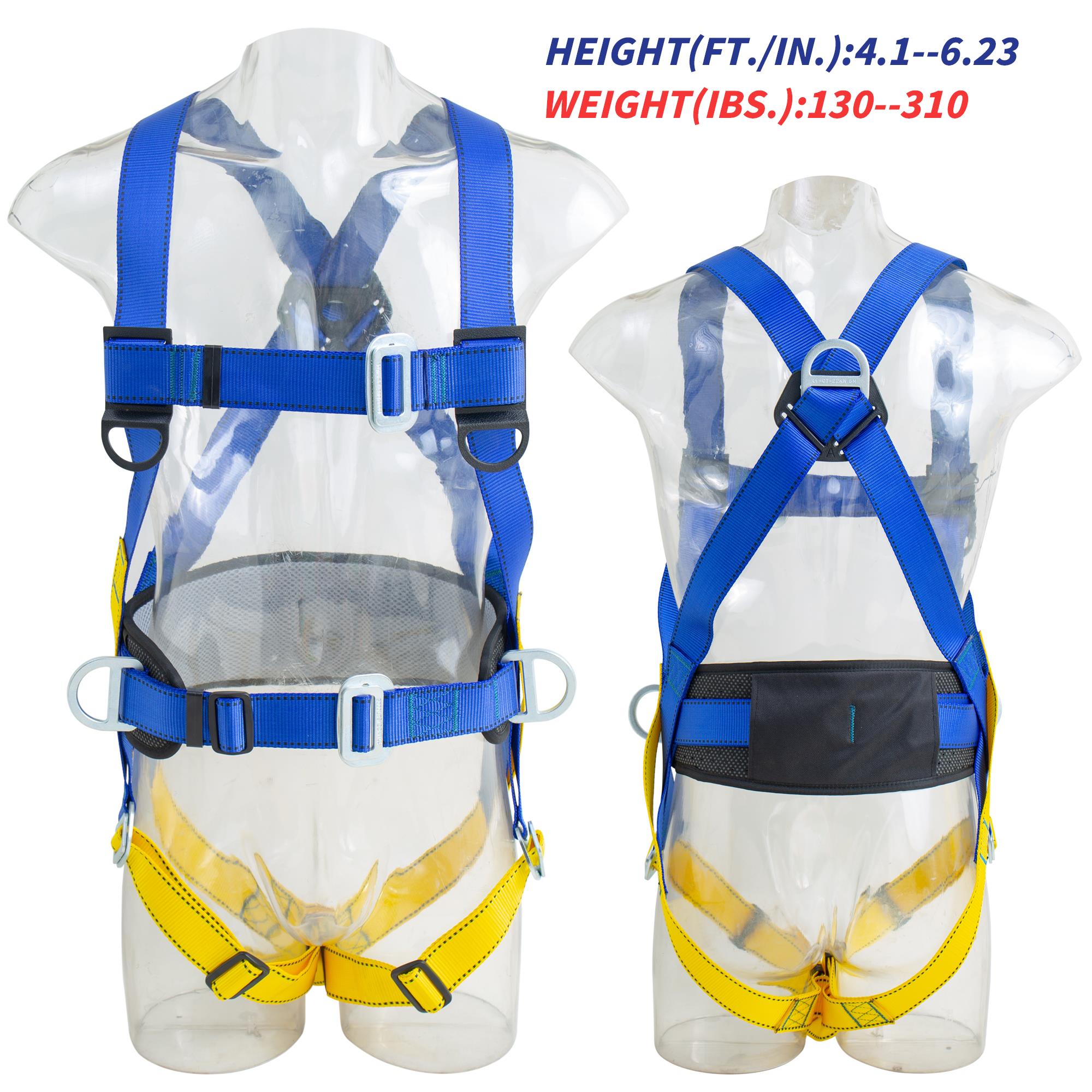 Full Body Work Harness, Universal Full Body Protection with Dorsal D-ring and Mating Buckle Legs
