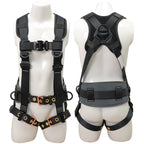 Fall Protection Safety Harnesses Full Body Roofing Construction Harness 5 Point Adjustment Harness Padded Black OSHA/ANSI COMPLIANT