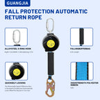 6FT Fall Protection Retractable Lanyard, Self Retracting Lifeline for Construction, Fall Arrest Protection Lanyard, SRL OSHA/ANSI