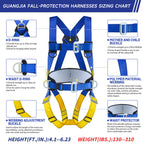 Full Body Work Harness, Universal Full Body Protection with Dorsal D-ring and Mating Buckle Legs