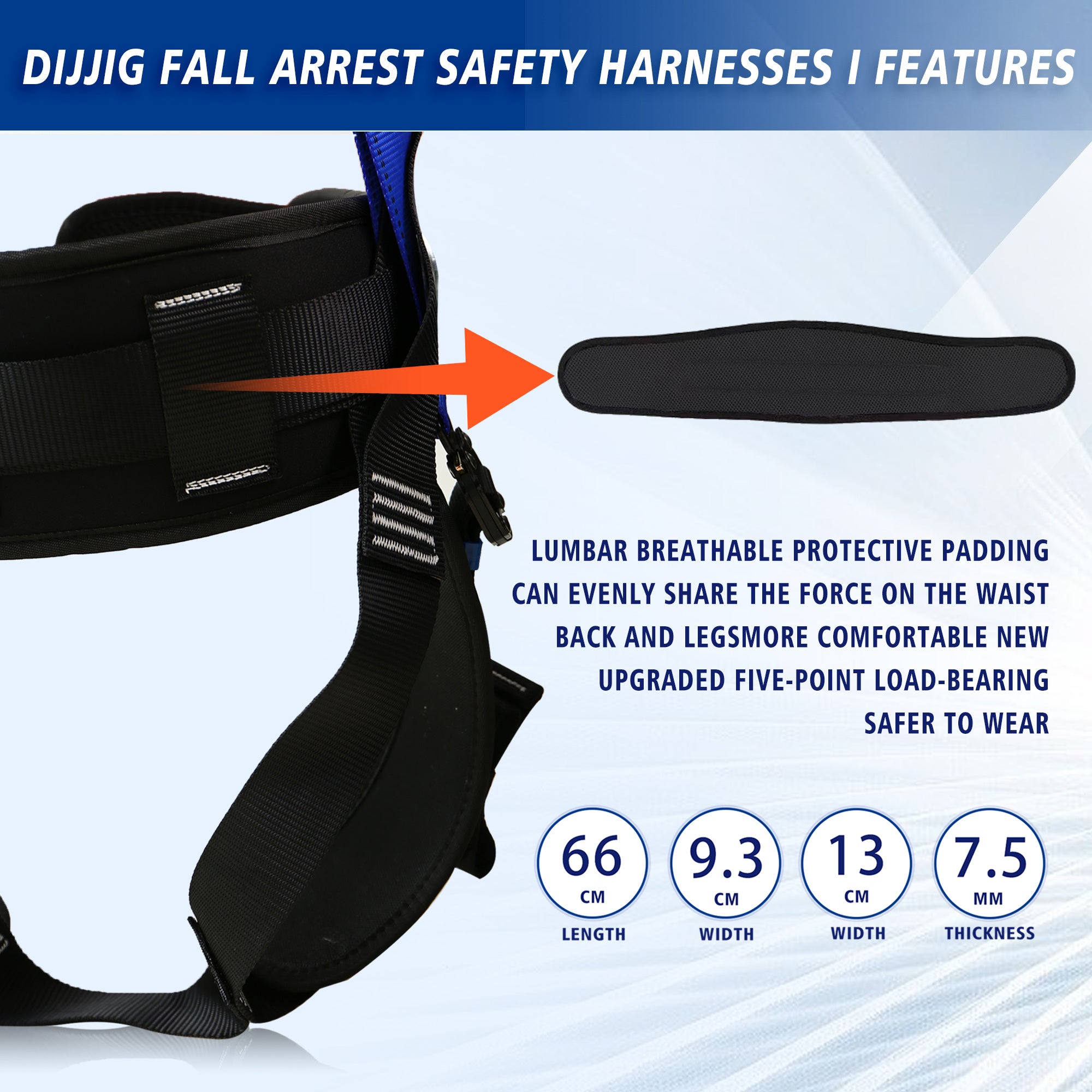 Safety Harness Fall Protection Kit with Shock Absorbing Lanyard, Full Body Working Harness with Safety Straps and Upgraded Quick Buckles (Orange)