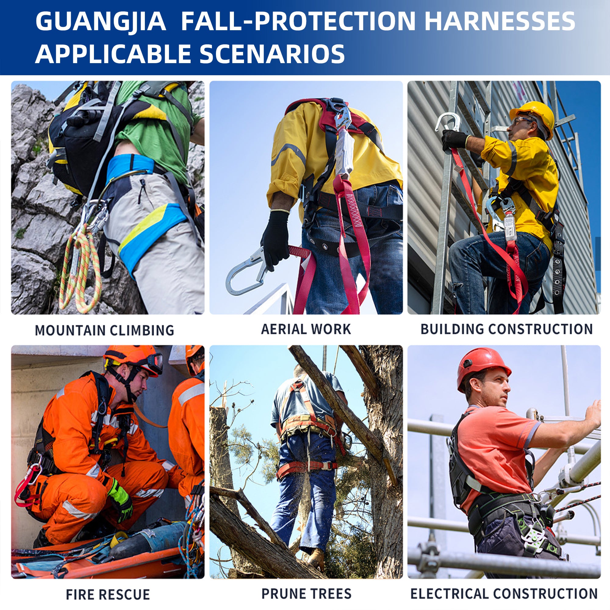 Safety Harness Fall Protection Kit with Shock Absorbing Lanyard & Suspension Trauma Safety Straps Upgrade Quick Buckles, Roofing Harness Construction Harness