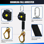 Fall Protection Retractable Lanyard - Fall Arrest System, Industrial Safety Lanyard for Roofing & Construction Positioning, ANSI/OSHA Compliant Lifeline