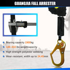 Fall Protection Retractable Lanyard - Fall Arrest System, Industrial Safety Lanyard for Roofing & Construction Positioning, ANSI/OSHA Compliant Lifeline