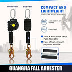 Fall Protection Retractable Lanyard - Fall Arrest System, Industrial Safety Lanyard for Roofing & Construction Positioning, ANSI/OSHA Compliant Lifeline