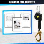 Fall Protection Retractable Lanyard - Fall Arrest System, Industrial Safety Lanyard for Roofing & Construction Positioning, ANSI/OSHA Compliant Lifeline