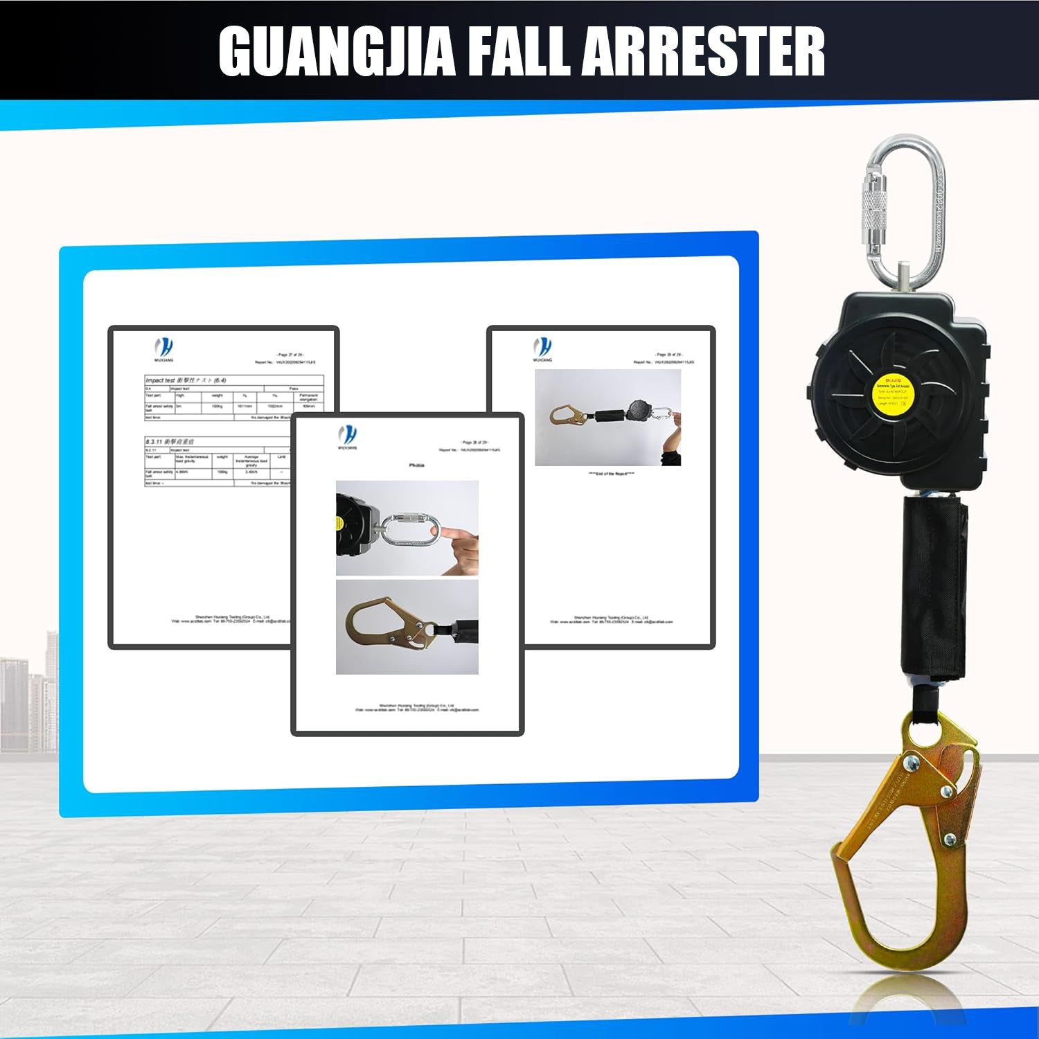 Fall Protection Retractable Lanyard - Fall Arrest System, Industrial Safety Lanyard for Roofing & Construction Positioning, ANSI/OSHA Compliant Lifeline