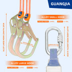 Safety Harness Fall Protection Kit with Shock Absorbing Lanyard & Suspension Trauma Safety Straps Upgrade Quick Buckles, Roofing Harness Construction Harness