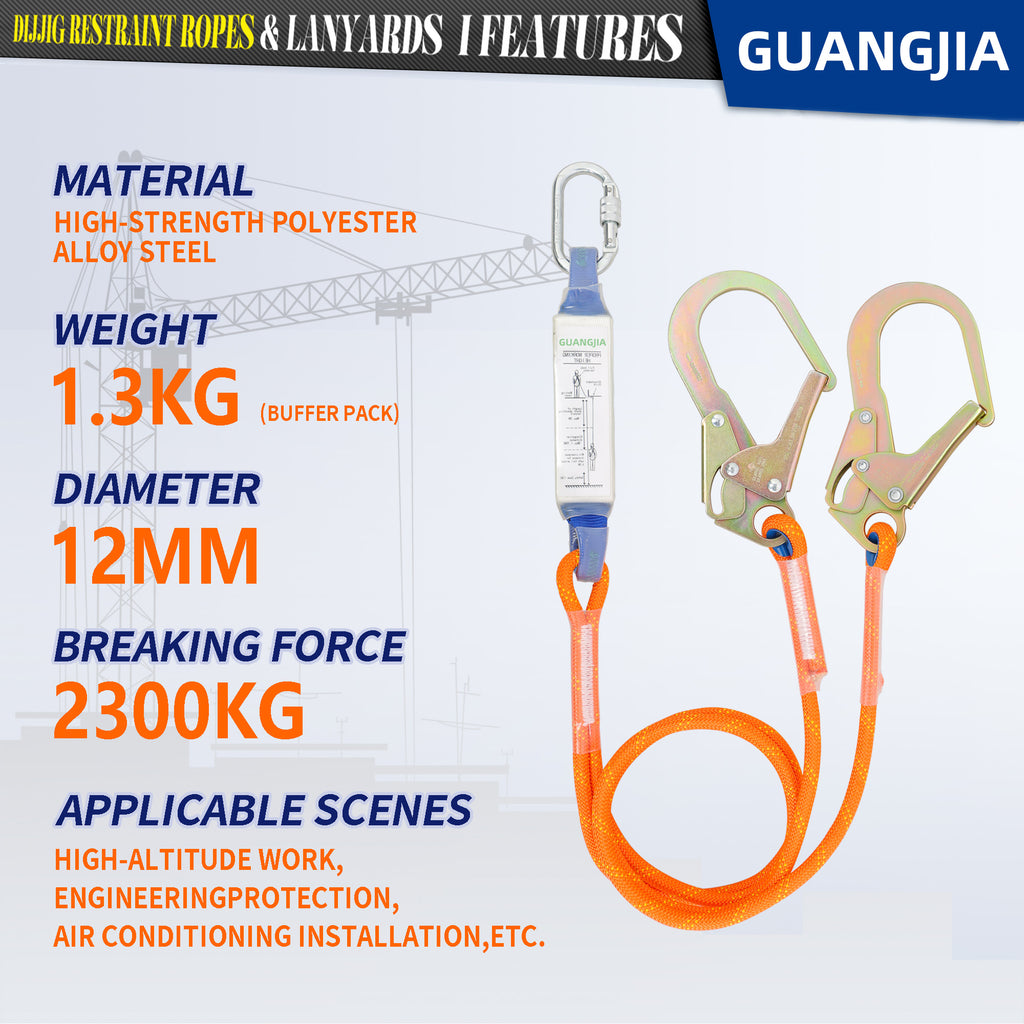 Safety Harness Fall Protection Kit with Shock Absorbing Lanyard & Suspension Trauma Safety Straps Upgrade Quick Buckles, Roofing Harness Construction Harness