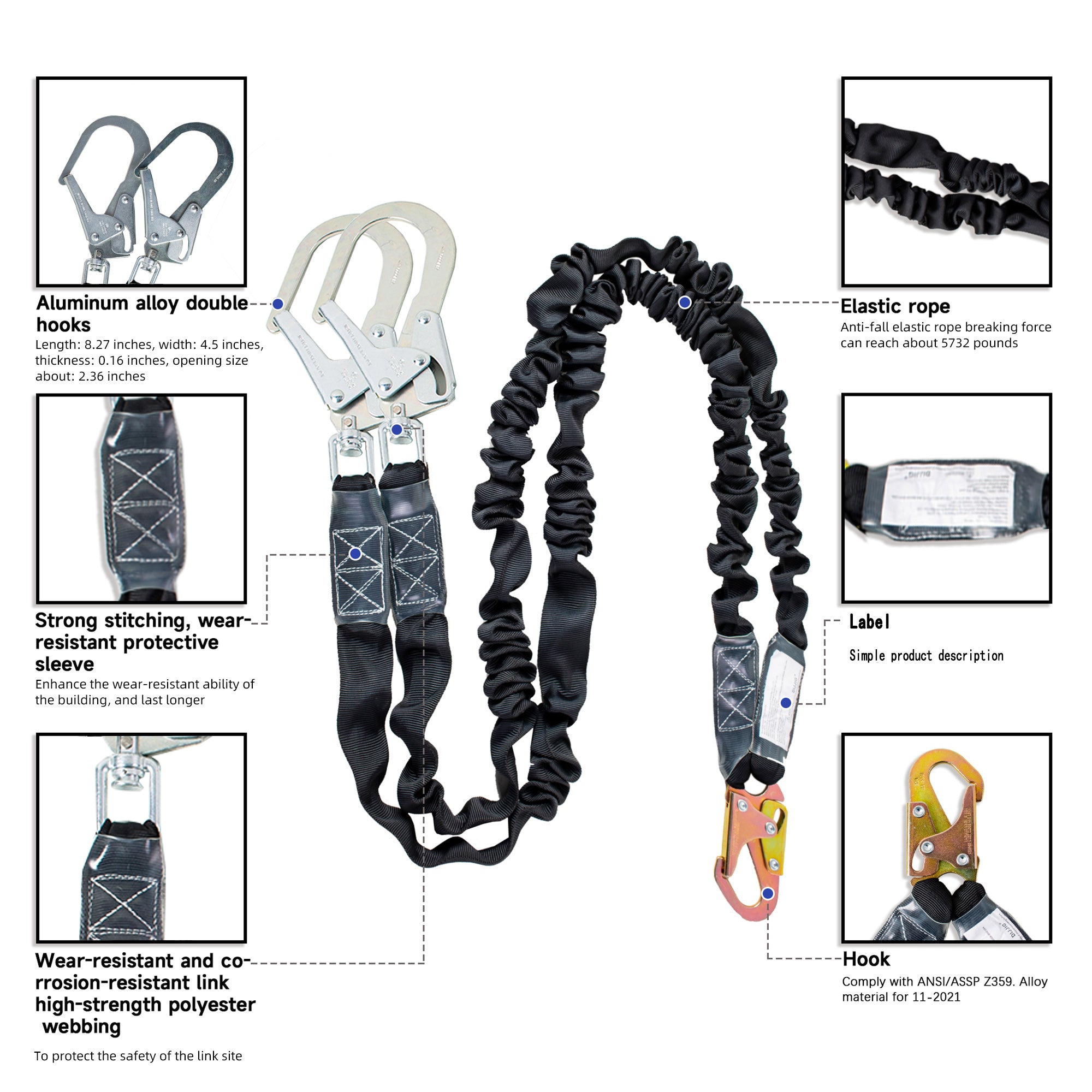 double-leg-elastic-safety-lanyard